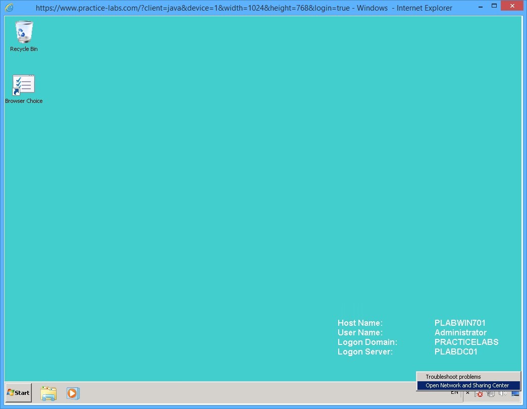 Practice Labs screenshot.